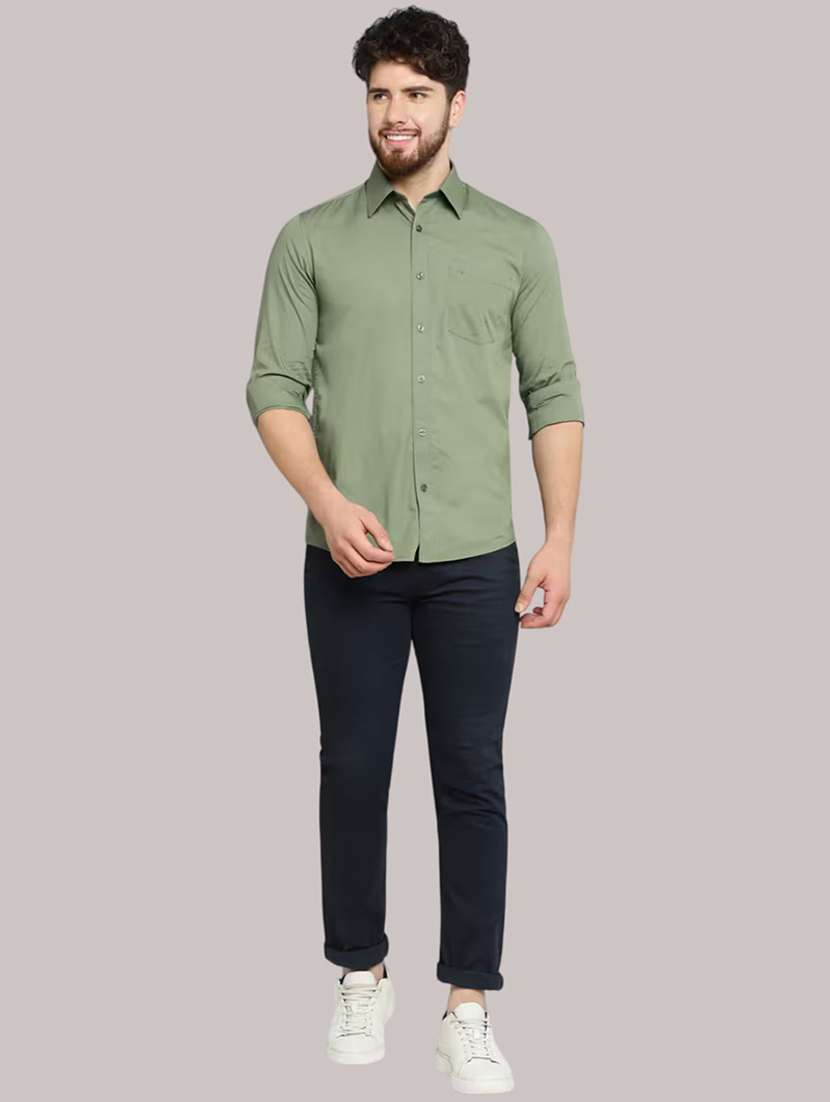 men solid long sleeve slim fit casual shirt - 21997971 - Standard Image - 4