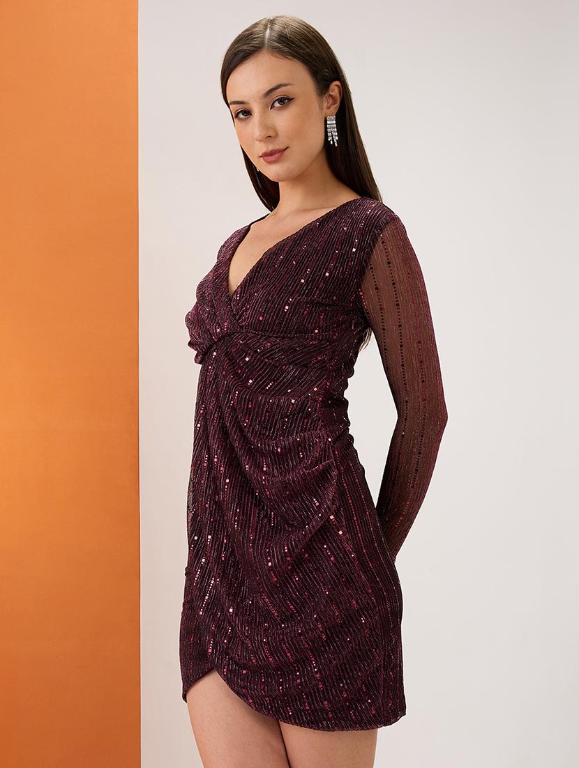 women sequined long sleeve bodycon dress - 21997983 -  Standard Image - 1