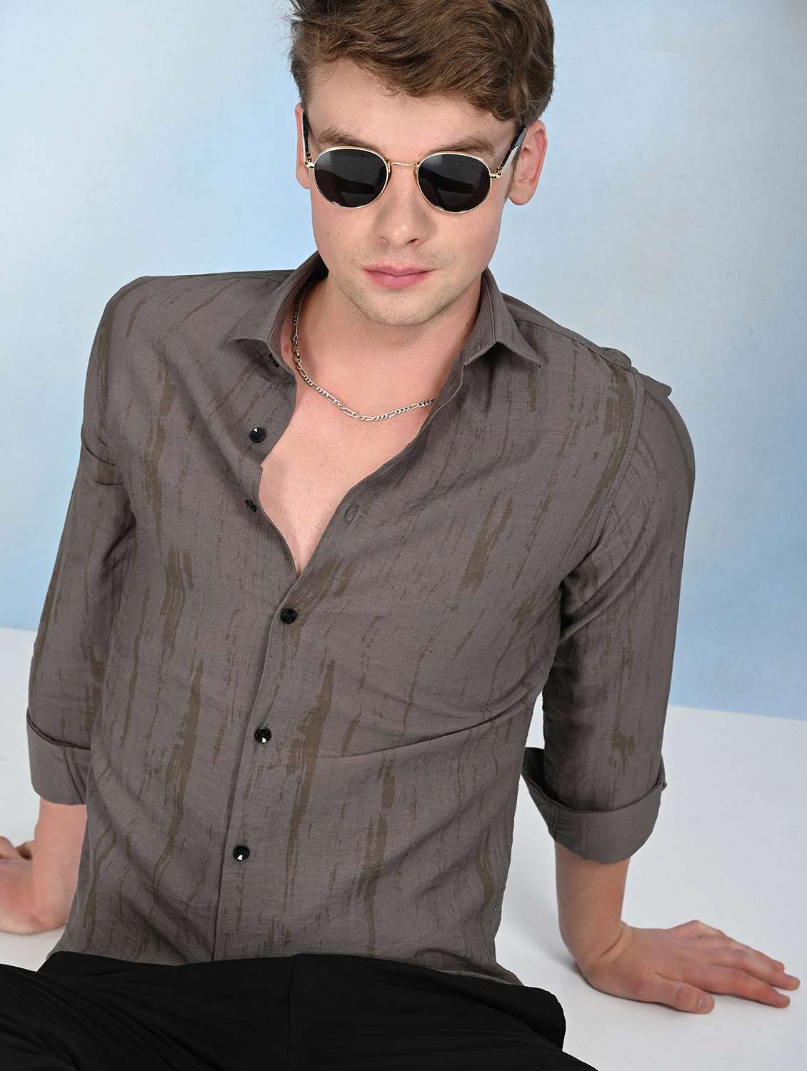 men printed long sleeve regular fit casual shirt - 21998006 -  Standard Image - 4