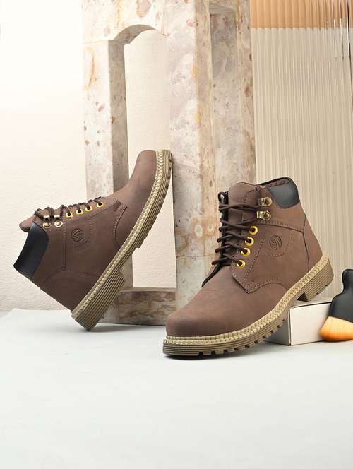 men brown lace up boot - 21998010 -  Standard Image - 0