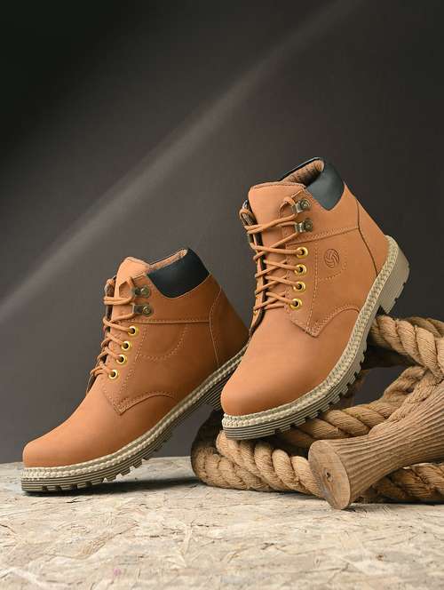 men tan lace up boot - 21998012 -  Standard Image - 0