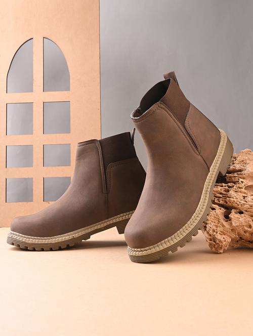 men brown slip on boot - 21998013 -  Standard Image - 0