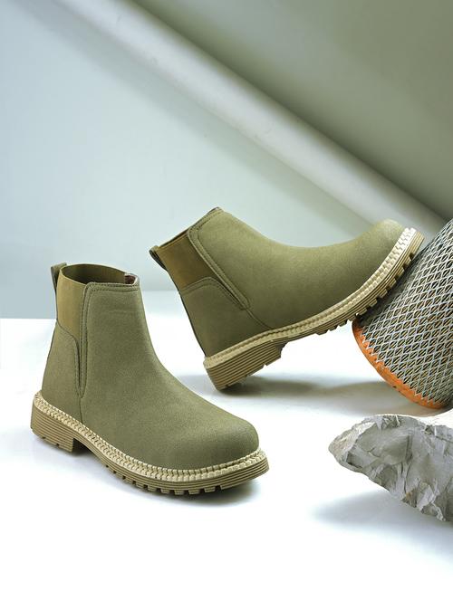 men olive slip on boot - 21998014 -  Standard Image - 0