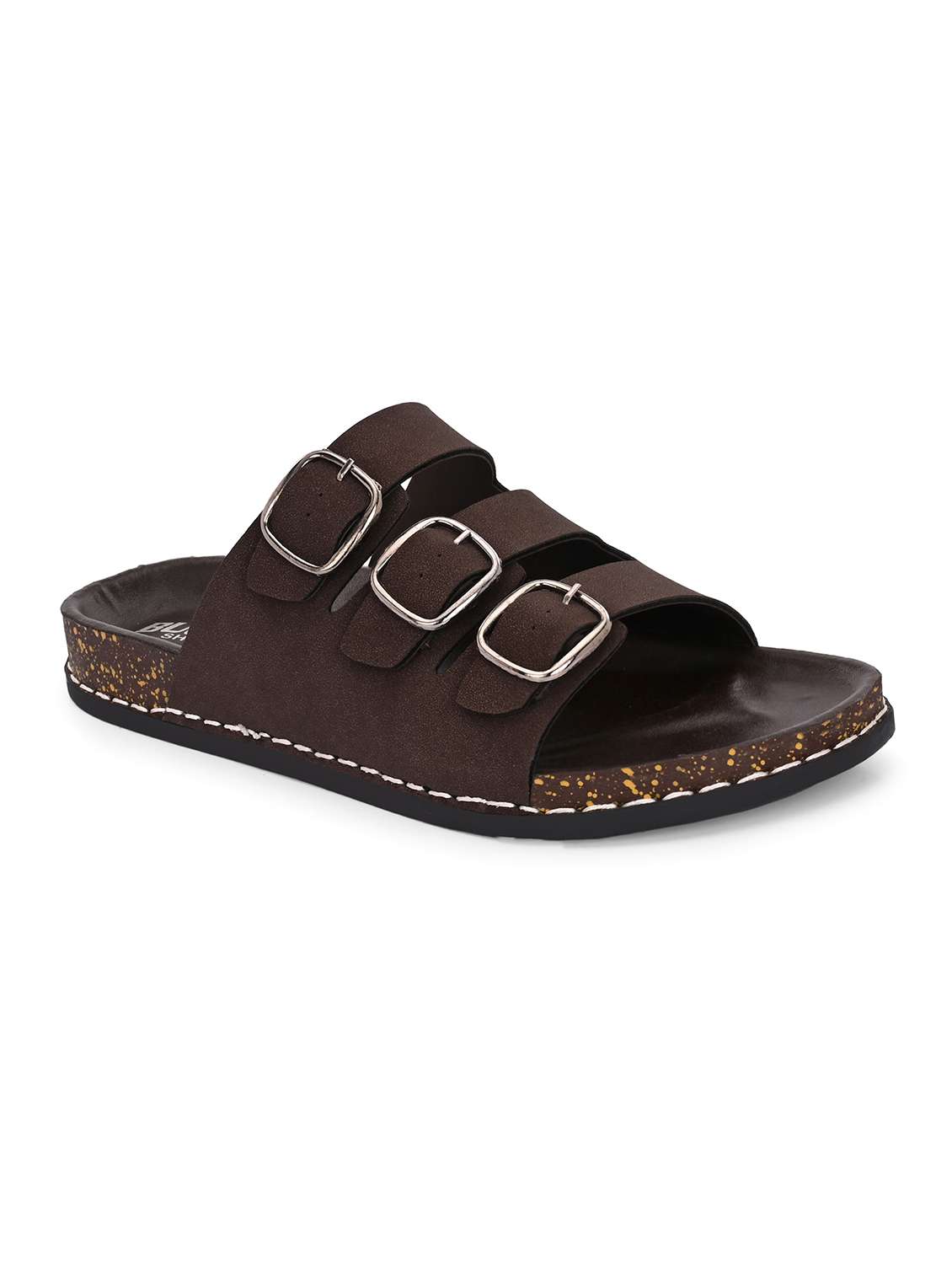 men brown slip on sandal - 21998020 -  Standard Image - 1