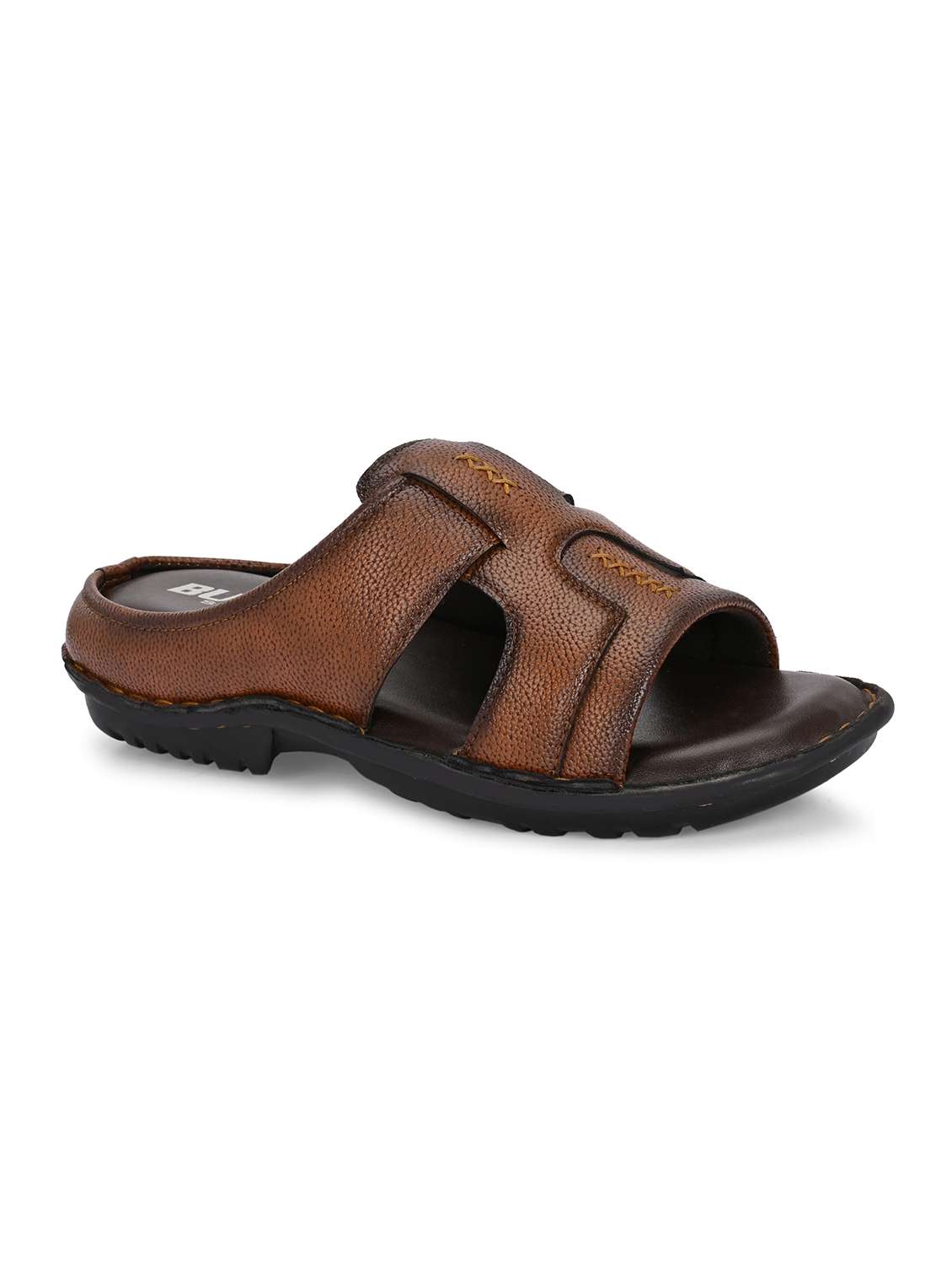 men brown slip on sandal - 21998024 -  Standard Image - 1
