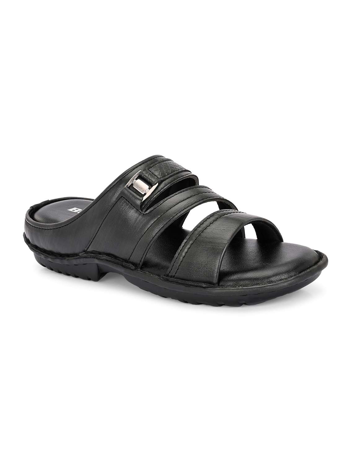 men black slip on sandal - 21998025 -  Standard Image - 1