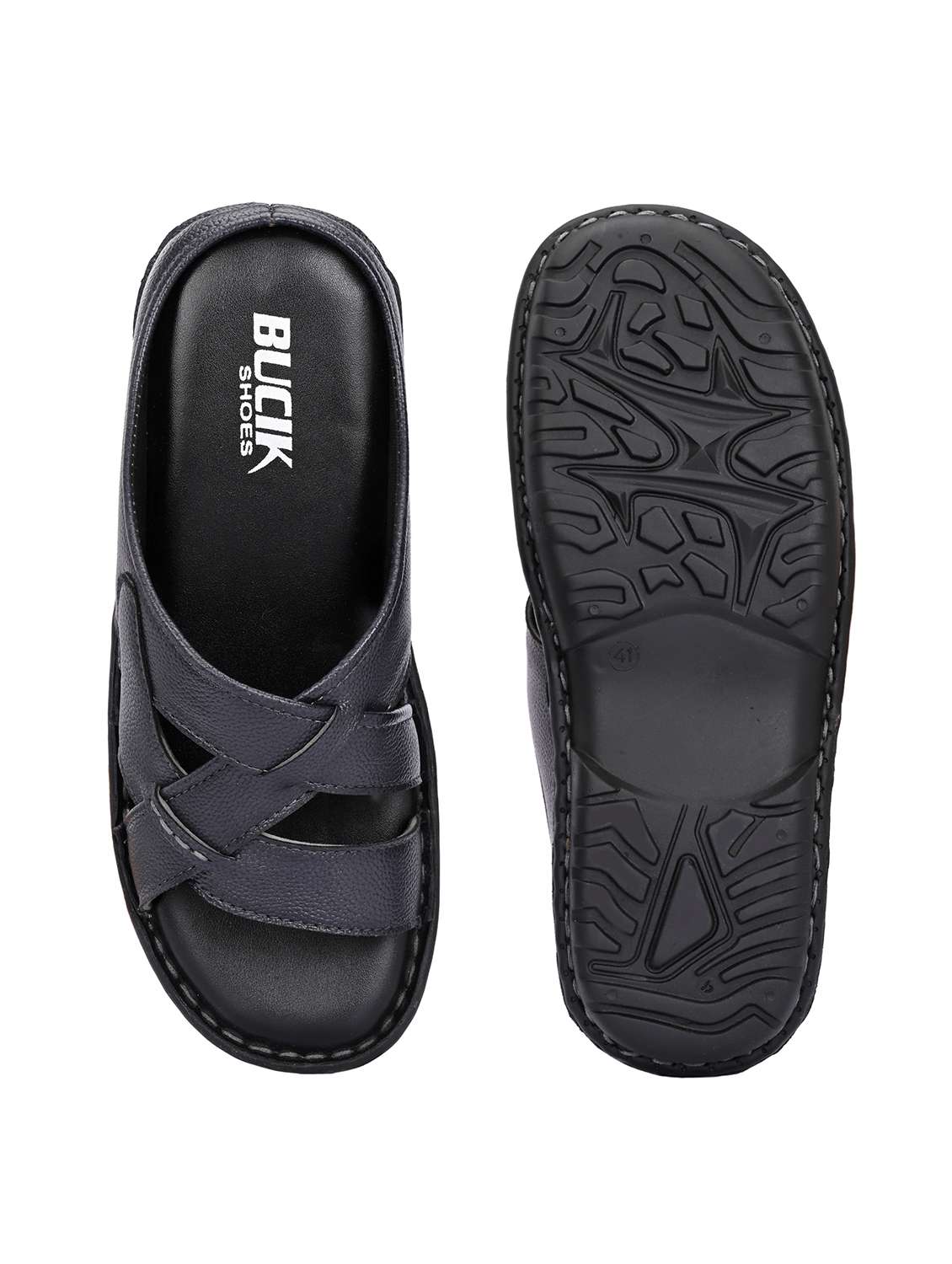 men blue slip on sandal - 21998027 -  Standard Image - 4