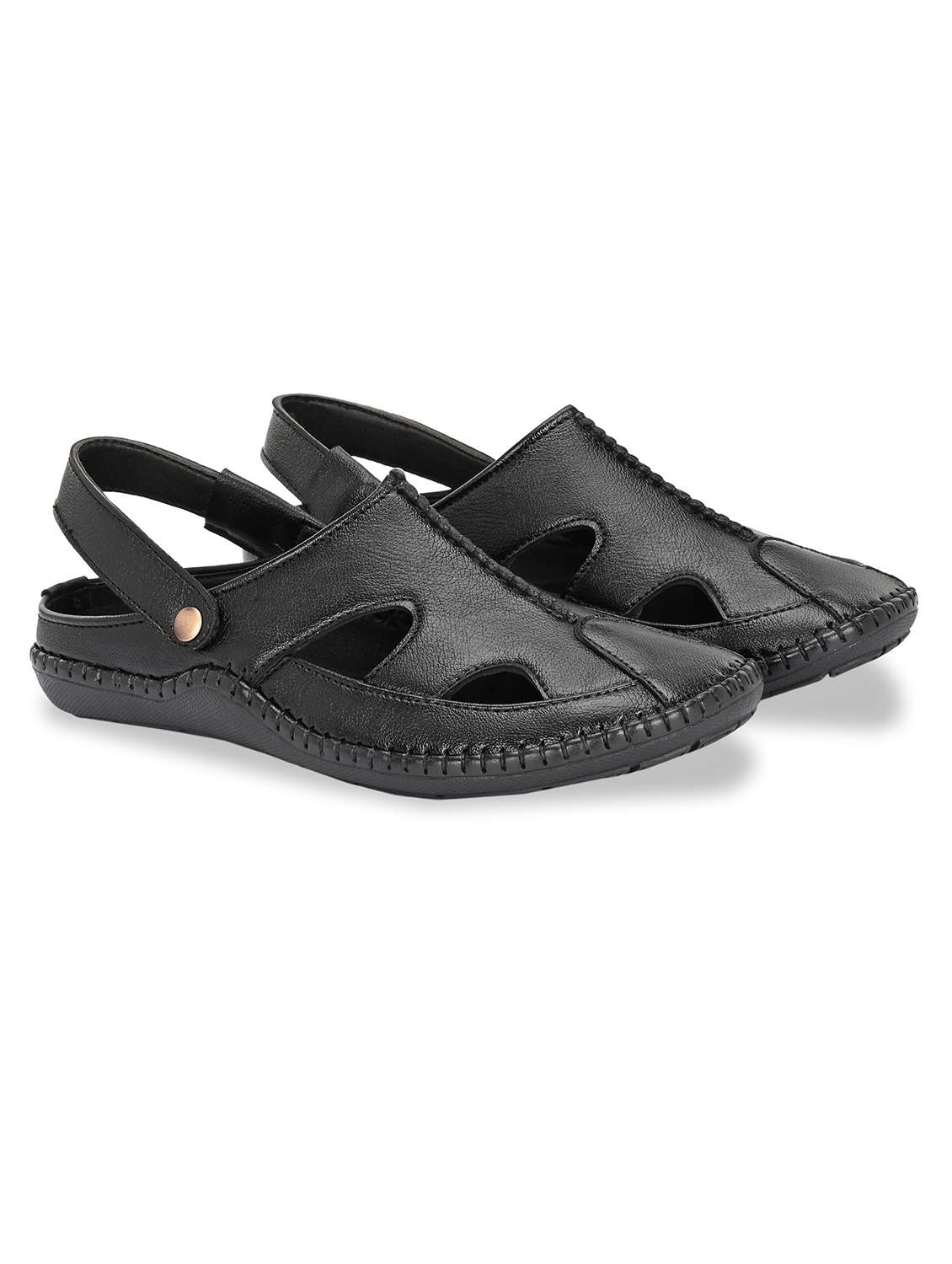 men solid back strap sandal - 21998034 -  Standard Image - 1