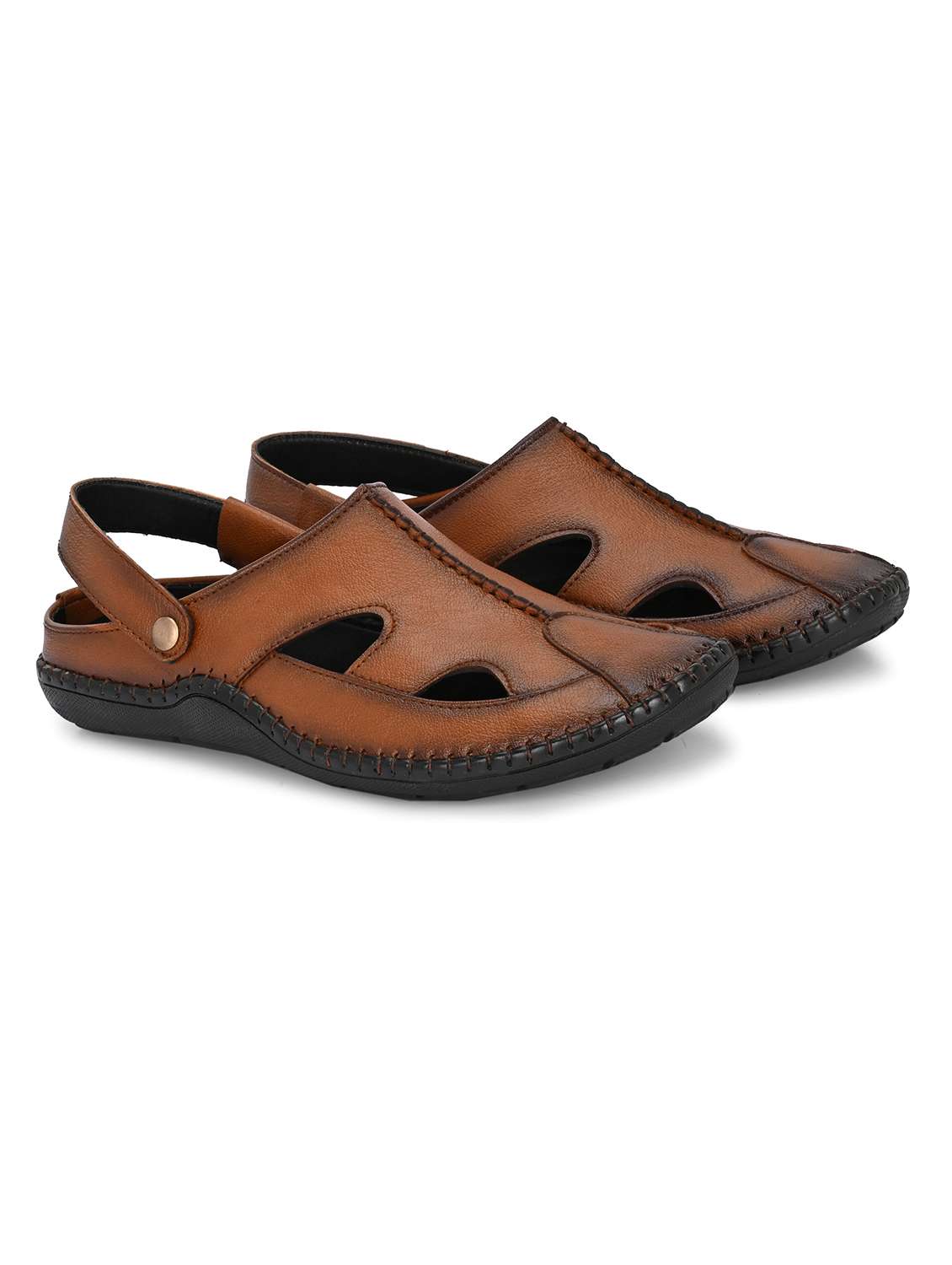 men solid back strap sandal - 21998036 -  Standard Image - 1