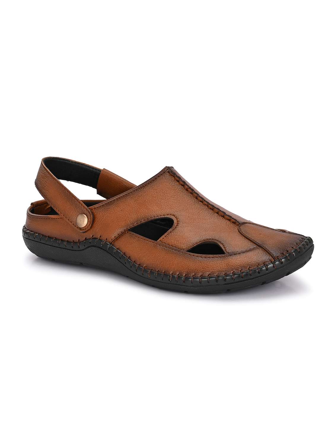 men solid back strap sandal - 21998036 -  Standard Image - 4