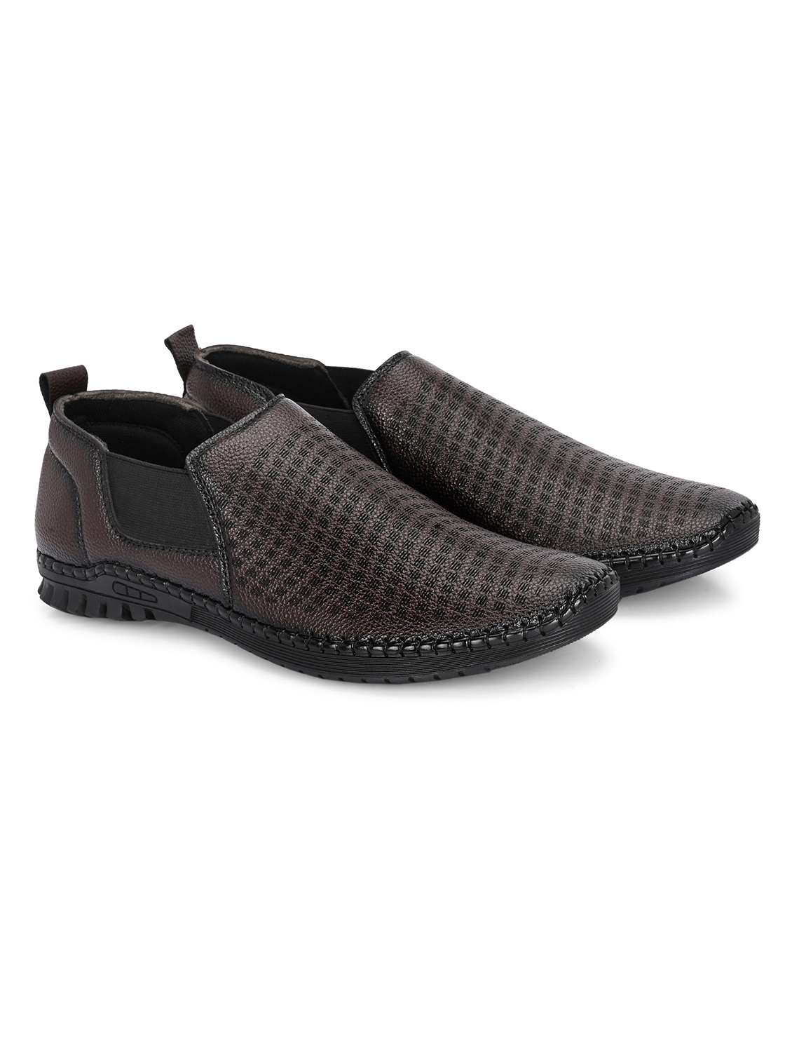 men brown slip on casual shoes - 21998041 -  Standard Image - 1