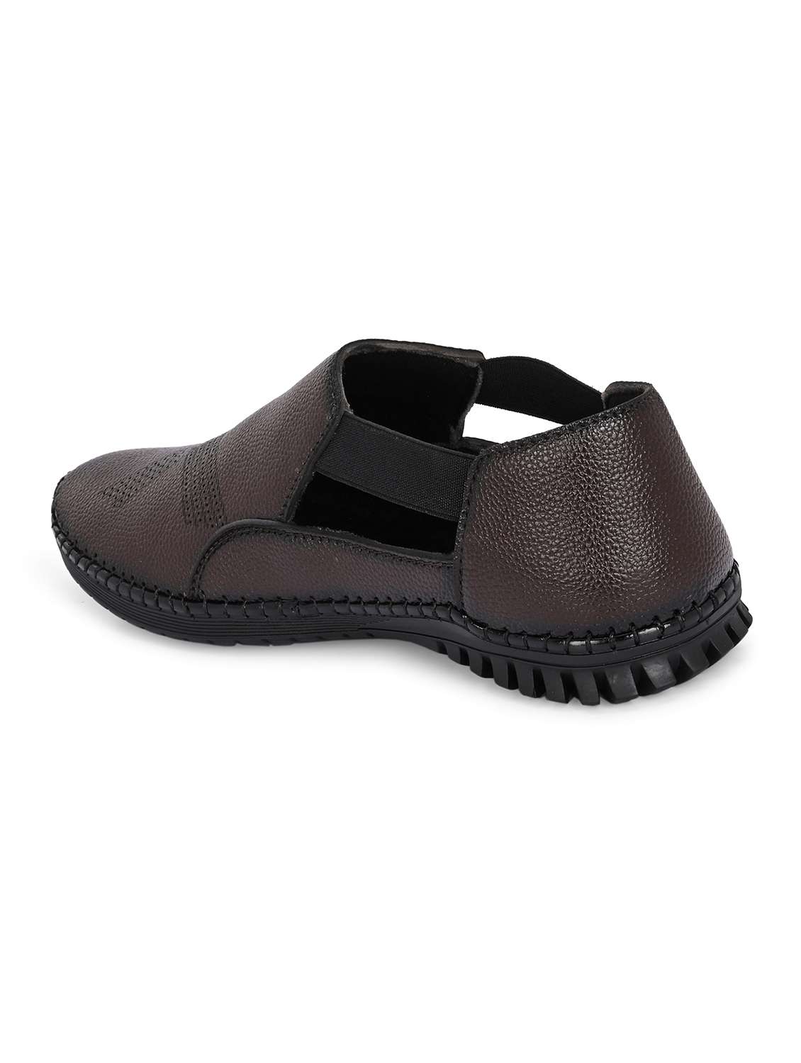 men brown slip on sandal - 21998044 -  Standard Image - 4