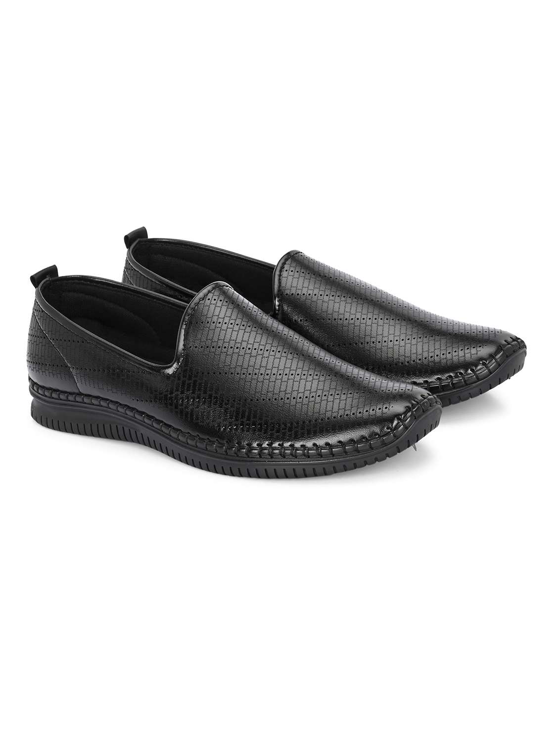 men black slip on casual shoes - 21998046 -  Standard Image - 1