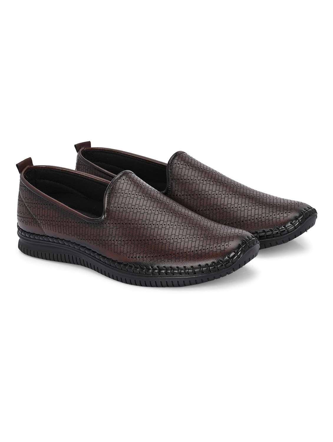 men brown slip on casual shoes - 21998047 -  Standard Image - 1