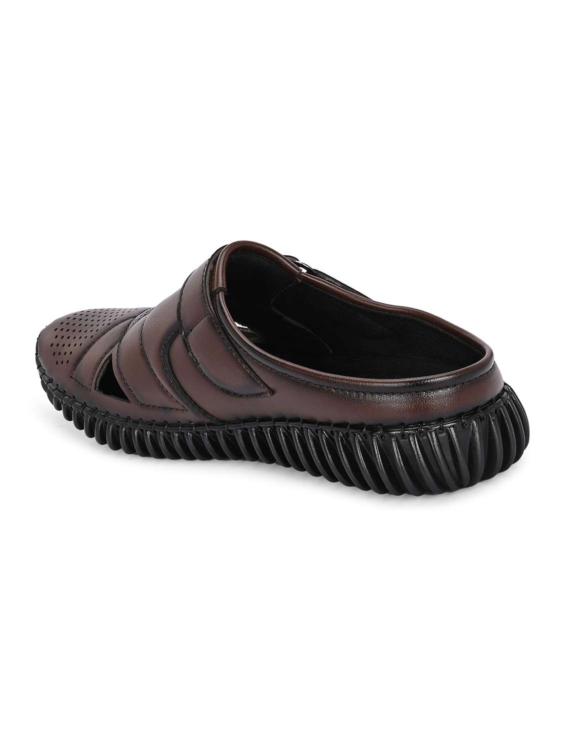 men brown slip on sandal - 21998050 -  Standard Image - 4