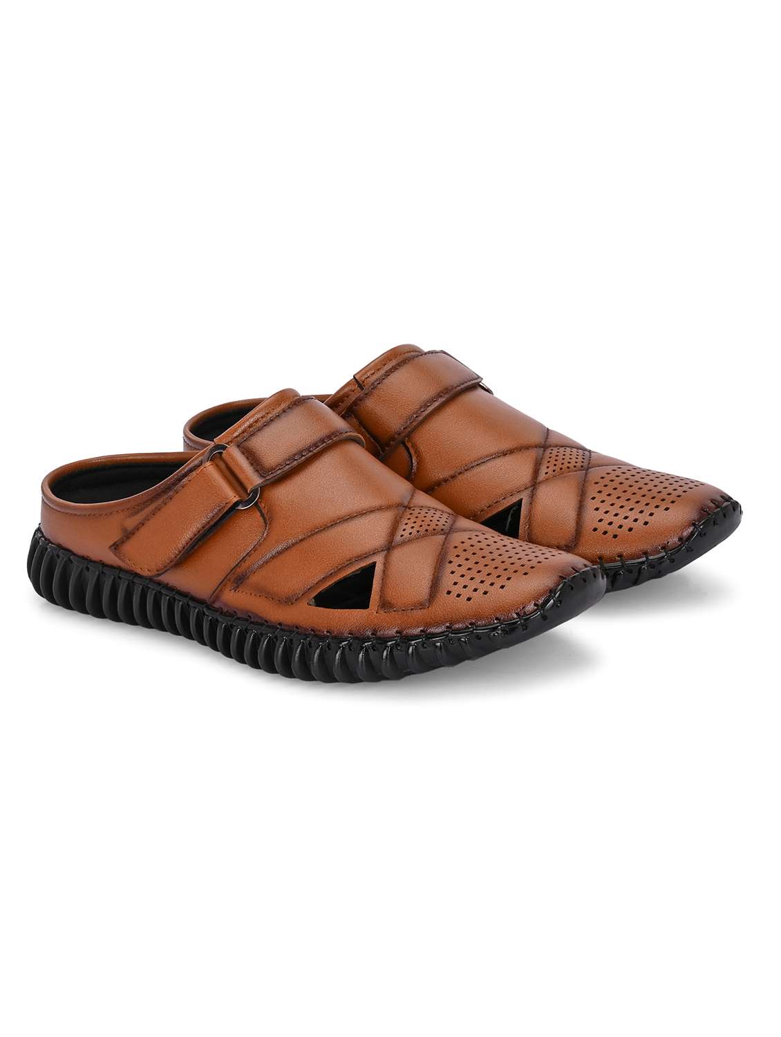 men tan slip on sandal - 21998051 -  Standard Image - 1