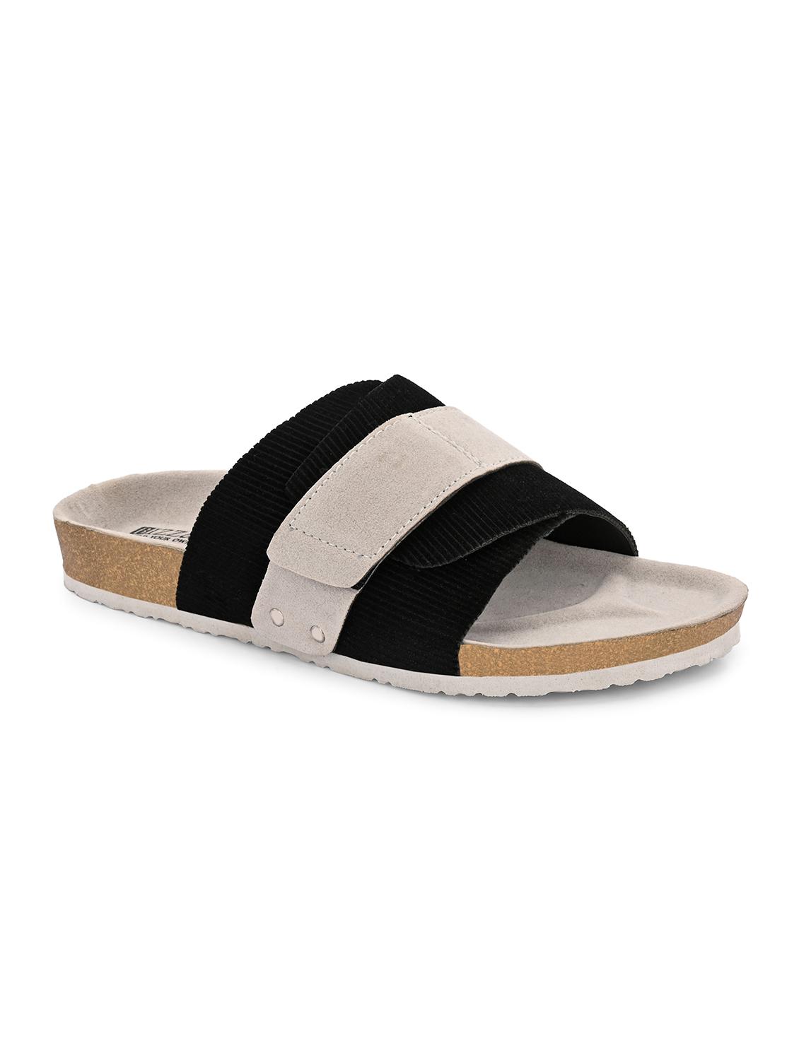 men black slip on sandal - 21998077 -  Standard Image - 1