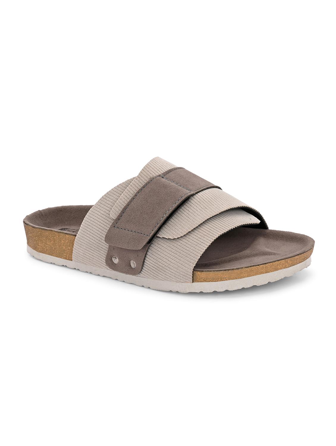 men grey melange slip on sandal - 21998080 -  Standard Image - 1