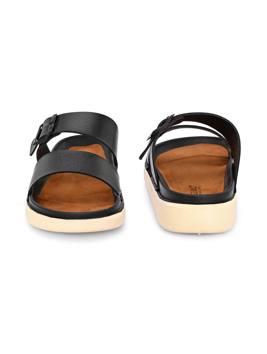 men black slip on sandal - 21998086 - Standard Image - 4