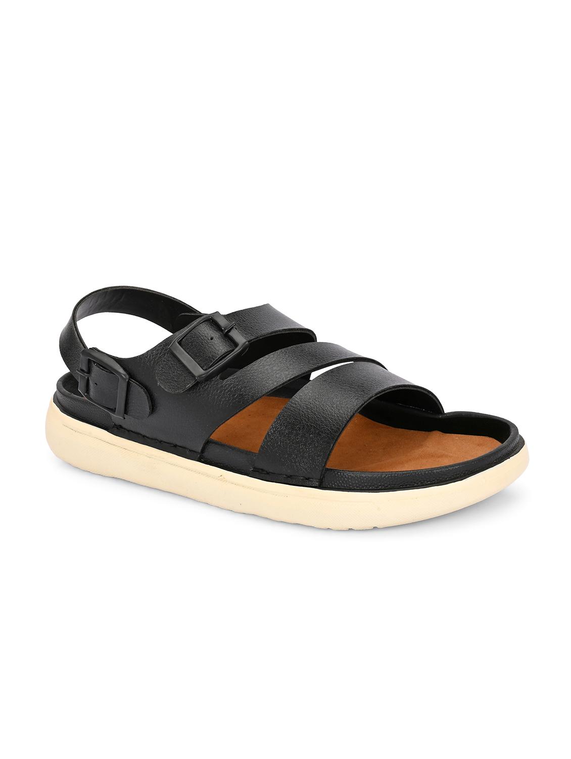 men black back strap sandal - 21998087 - Standard Image - 1