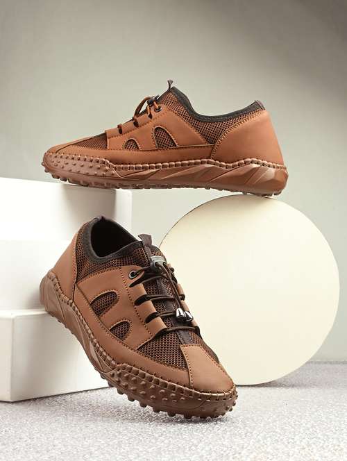 men brown lace up sneaker - 21998092 -  Standard Image - 0