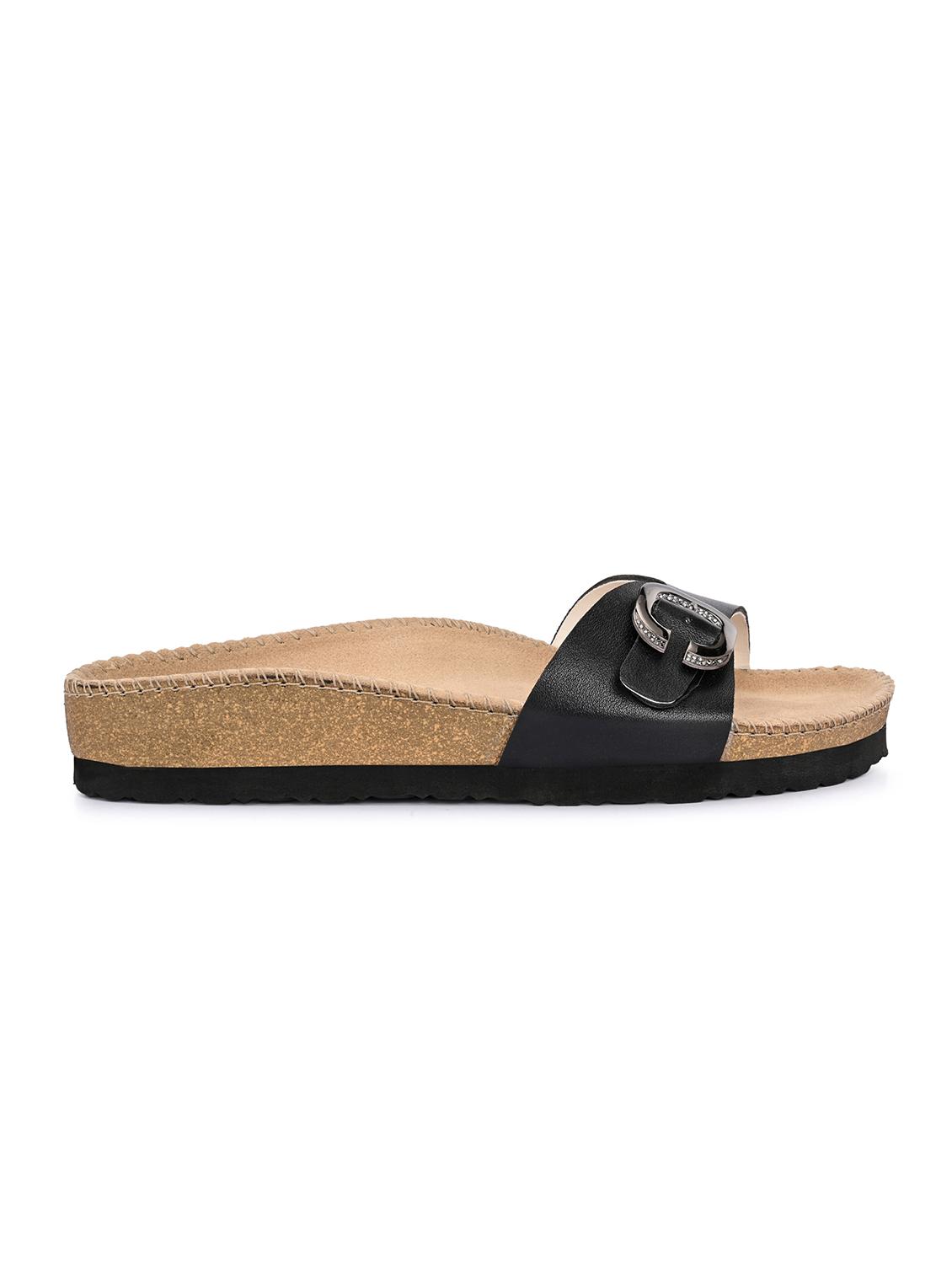women black slip on sandal - 21998097 -  Standard Image - 1