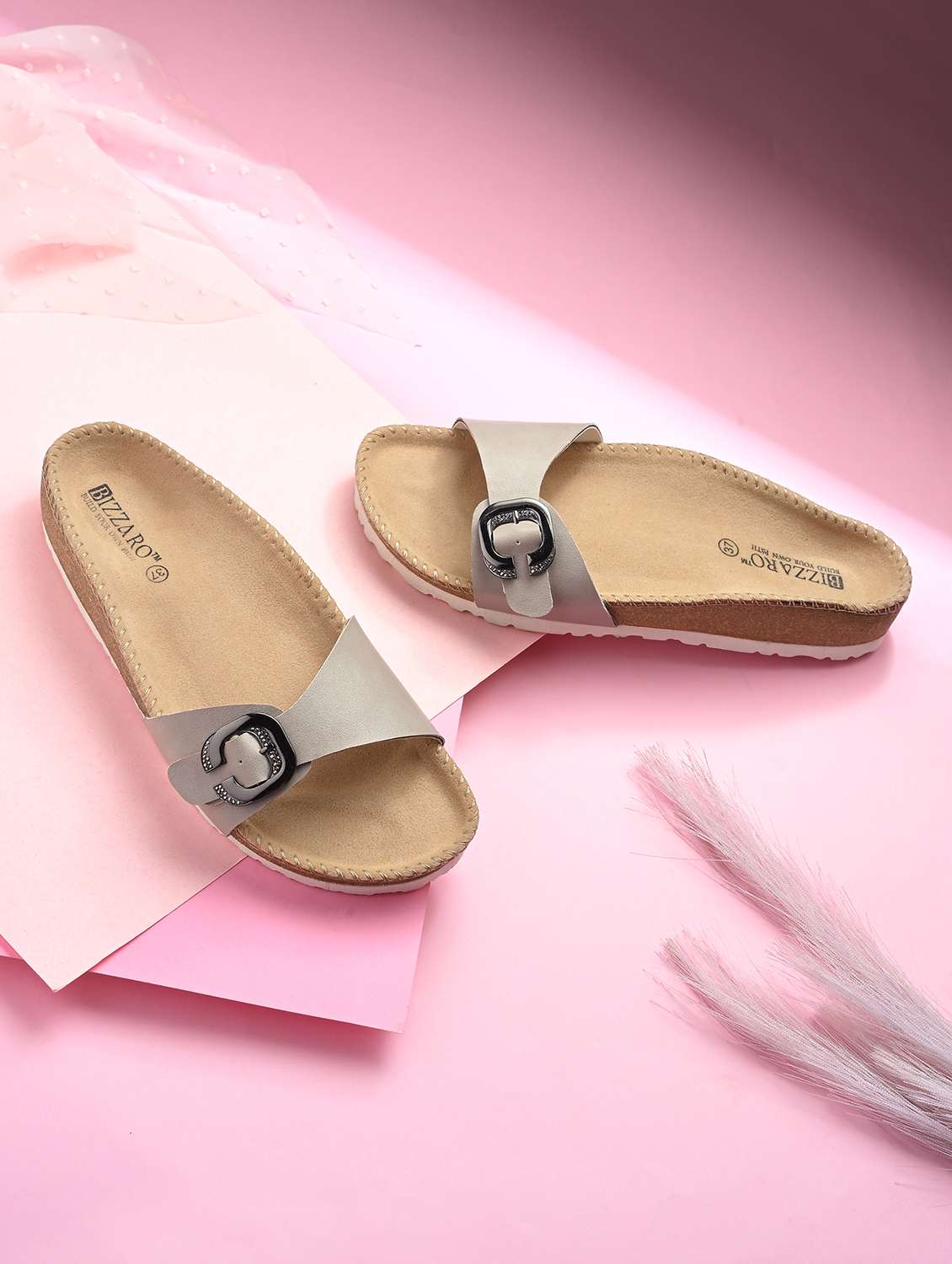women grey slip on sandal - 21998098 -  Zoom Image - 0