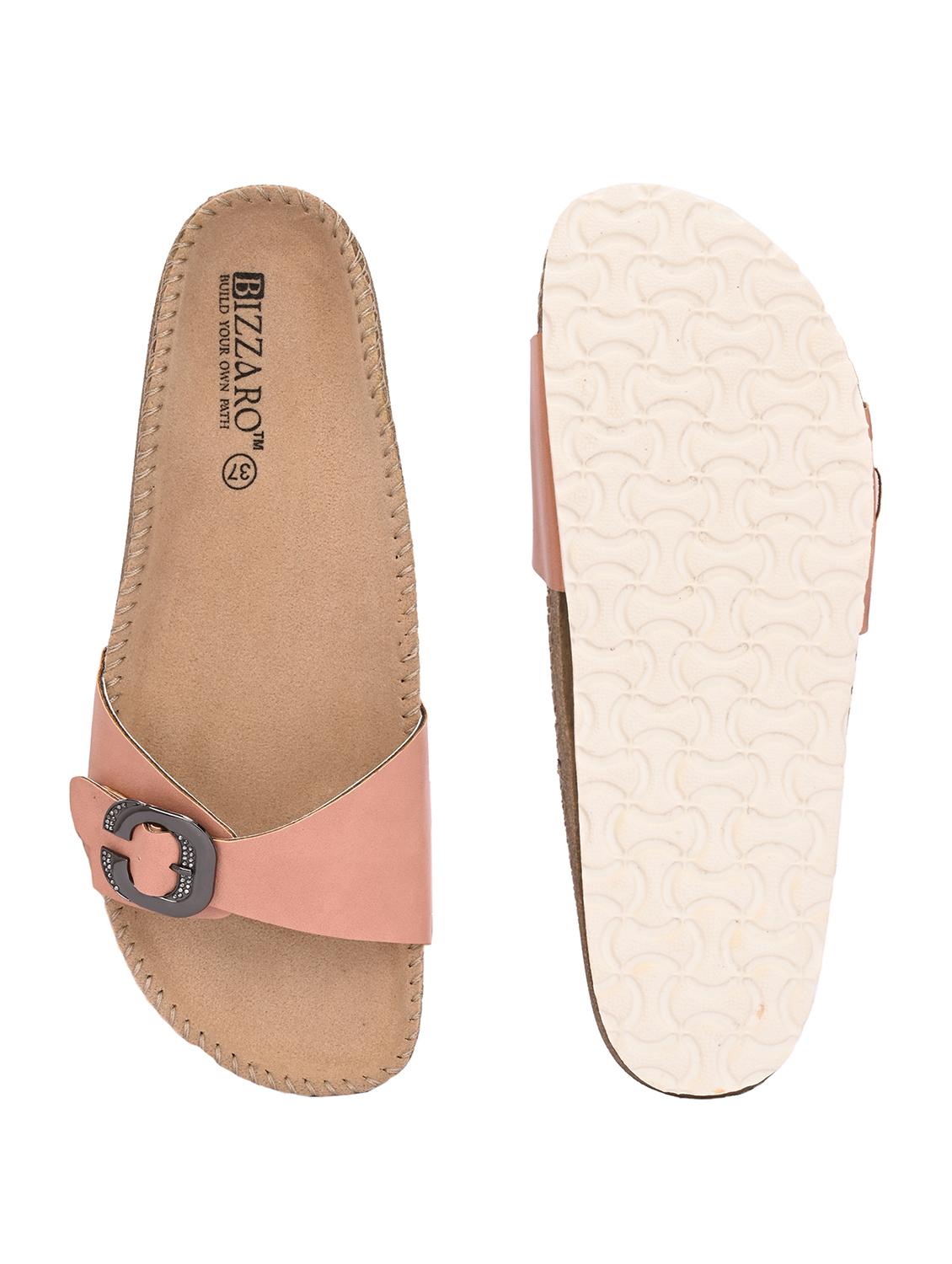 women peach slip on sandal - 21998099 - Standard Image - 4