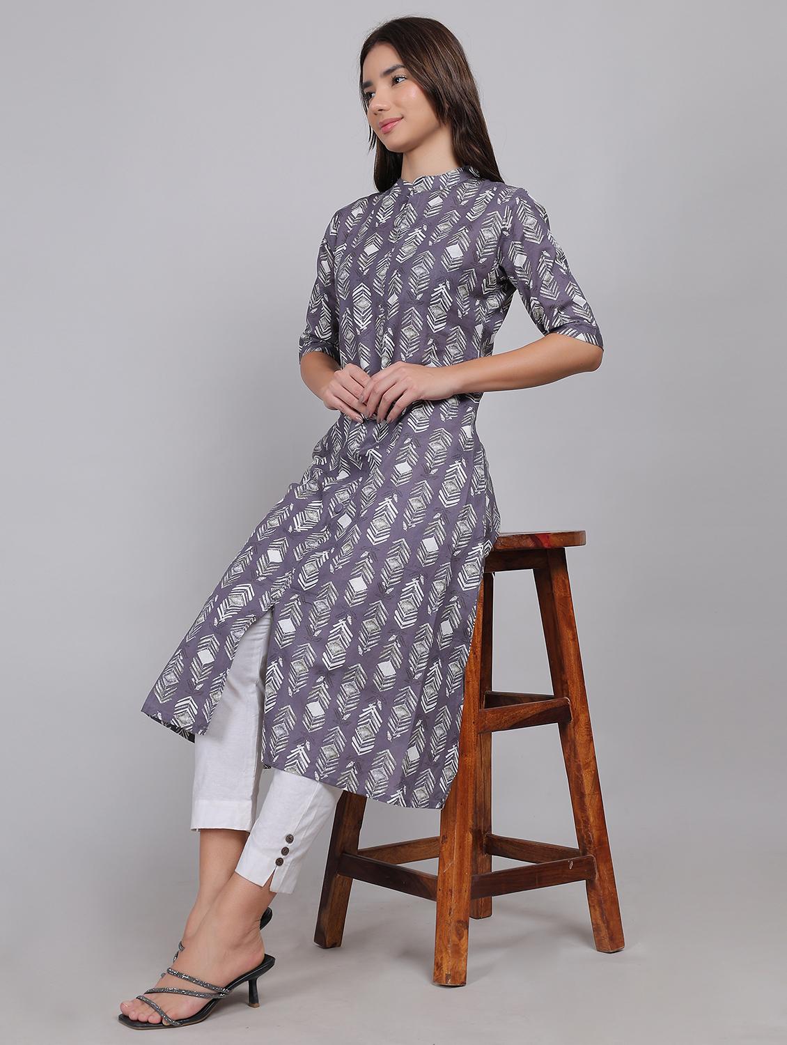 women printed elbow length sleeve a-line kurta - 21998115 - Zoom Image - 0