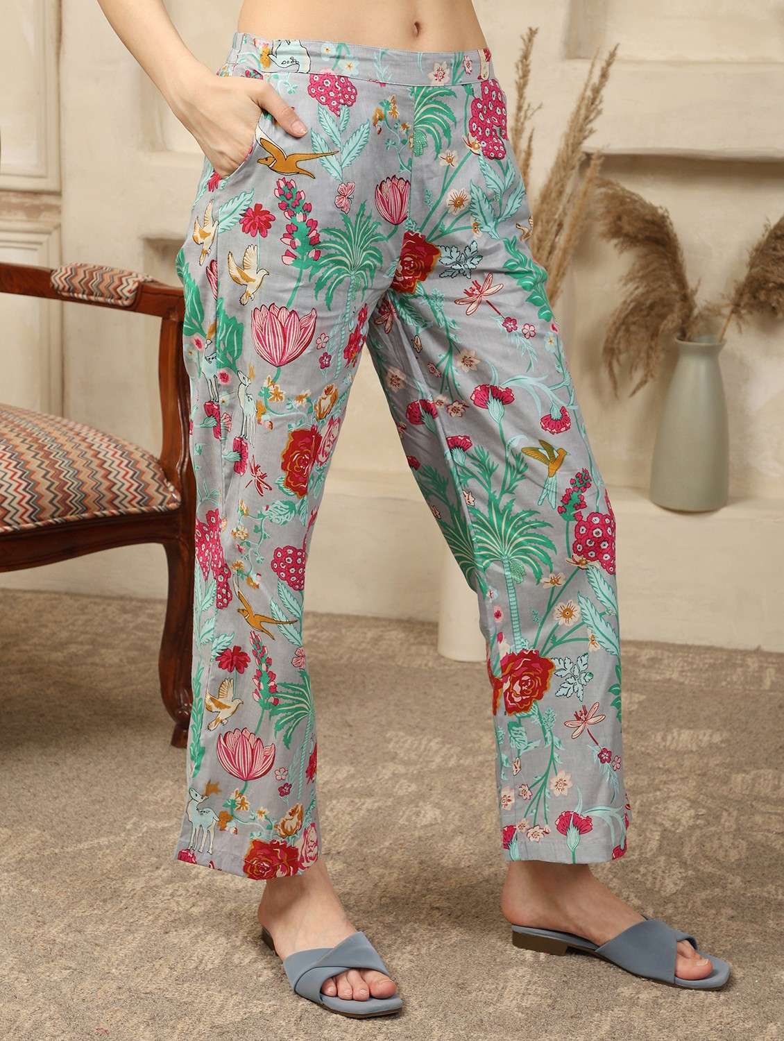women floral printed three quarter sleeve ethnic co-ord set - 21998235 -  Standard Image - 4