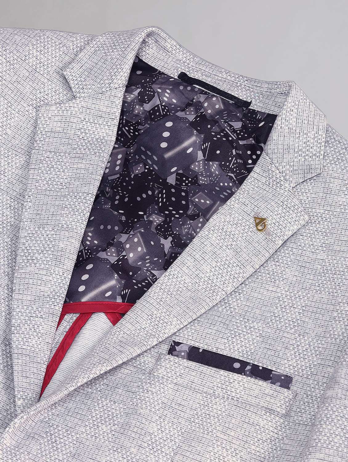 men grey solid long sleeve single breasted blazer - 21998320 -  Standard Image - 4
