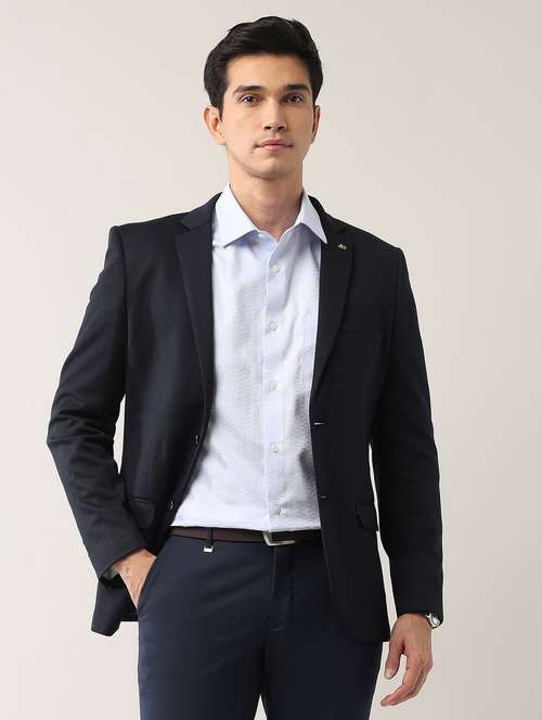 men solid long sleeve single breasted blazer - 21998321 -  Standard Image - 0
