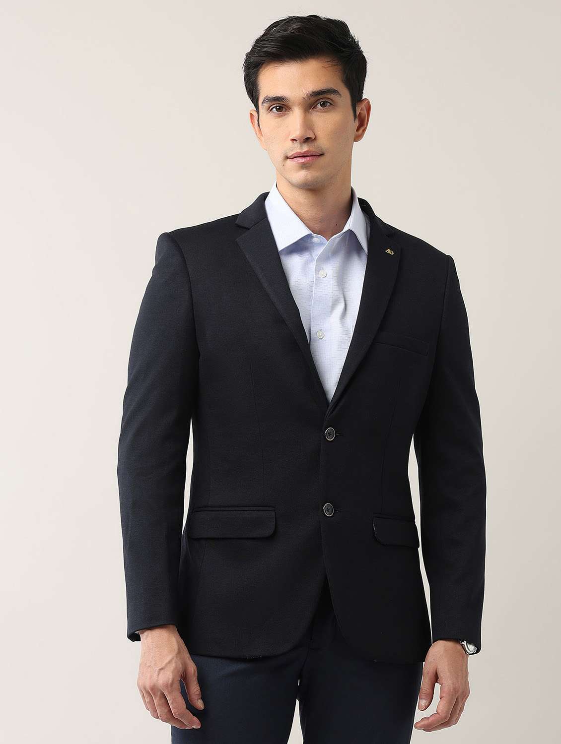 men solid long sleeve single breasted blazer - 21998321 -  Standard Image - 1