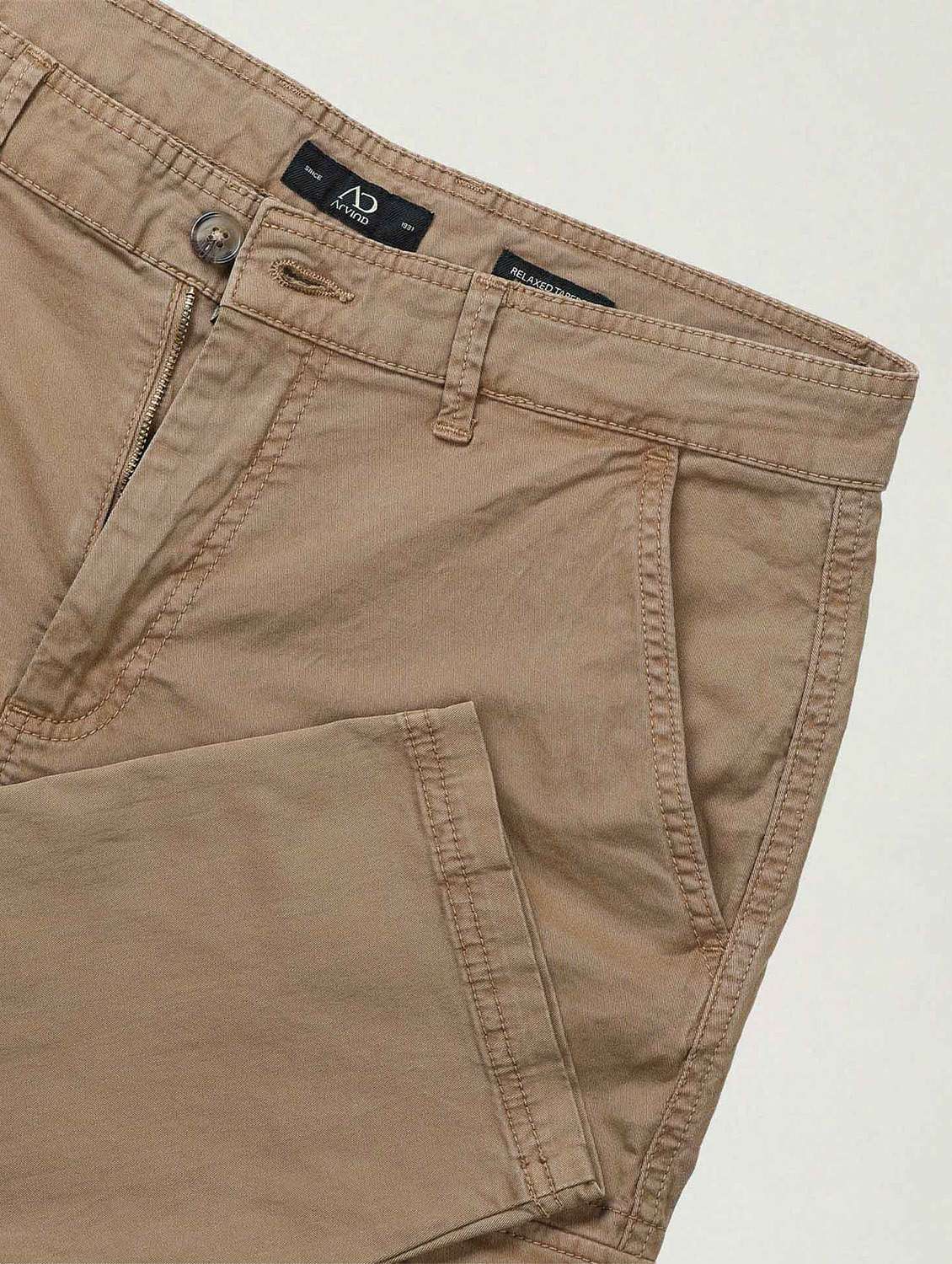 men solid mid rise relaxed fit cargo - 21998324 - Standard Image - 4