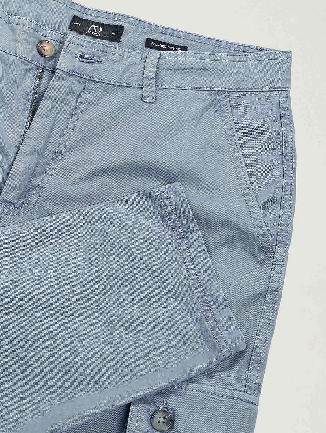 men solid mid rise relaxed fit denim cargo - 21998326 - Standard Image - 4