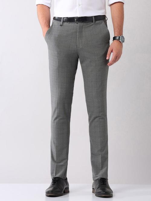 men checkered mid rise casual trouser - 21998327 -  Standard Image - 0