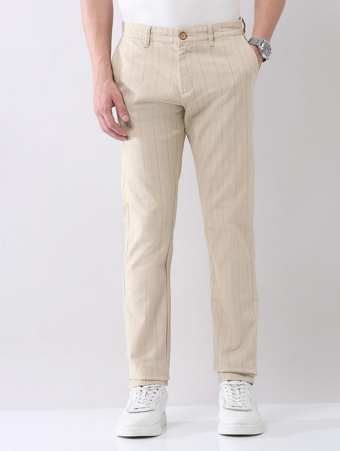 men striped mid rise straight chinos - 21998338 -  Standard Image - 1