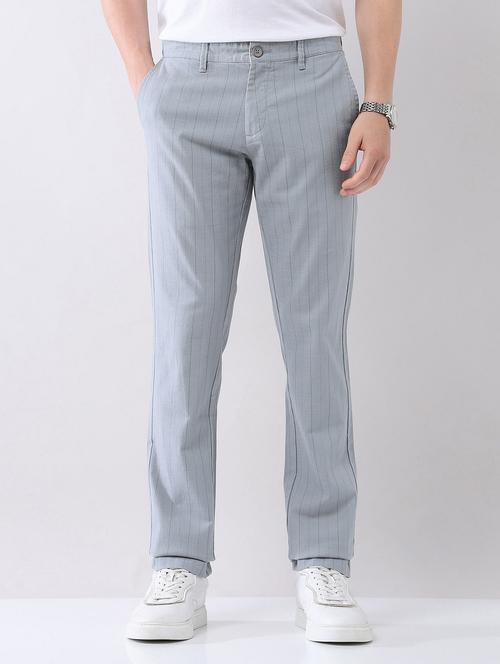 men striped mid rise straight fit chinos - 21998339 -  Standard Image - 0