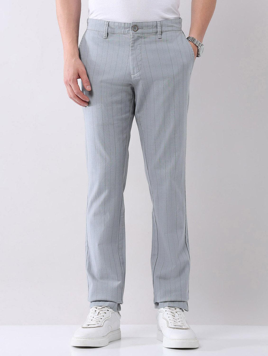 men striped mid rise straight fit chinos - 21998339 -  Standard Image - 1