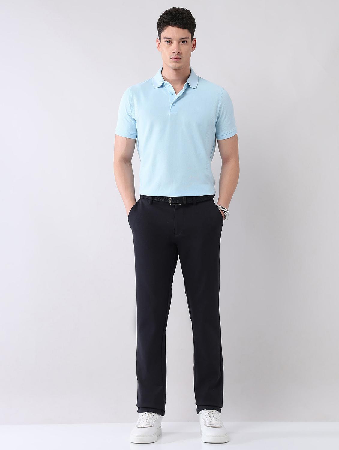 men solid mid rise straight fit chinos - 21998355 - Standard Image - 4