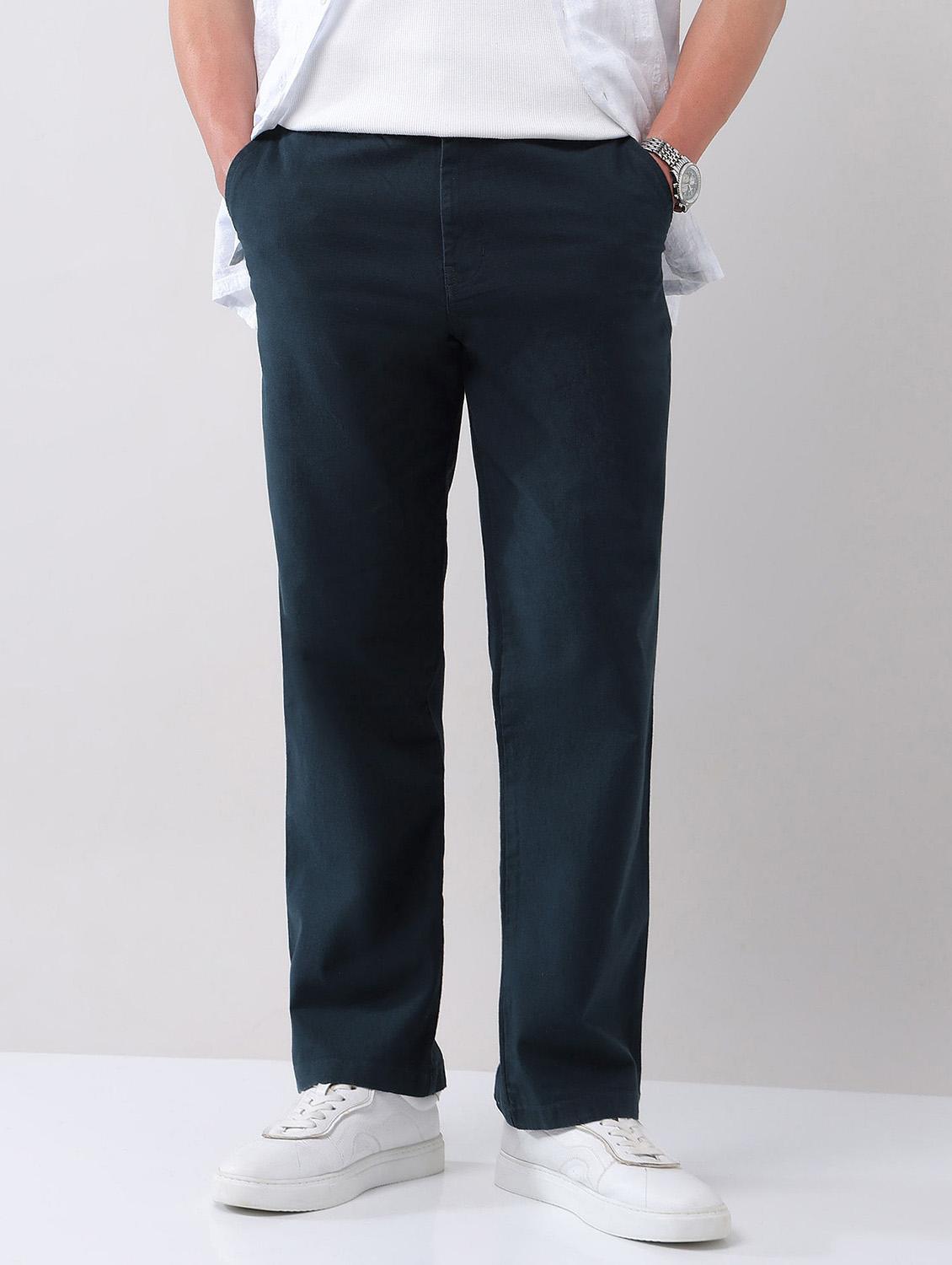 men solid mid rise straight fit chinos - 21998358 -  Zoom Image - 0