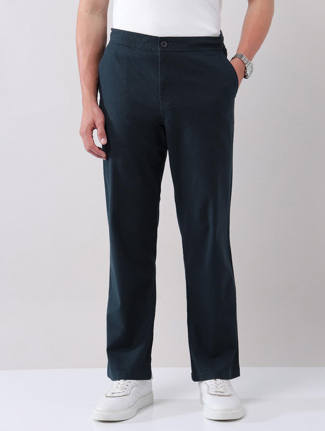 men solid mid rise straight fit chinos - 21998358 -  Standard Image - 1