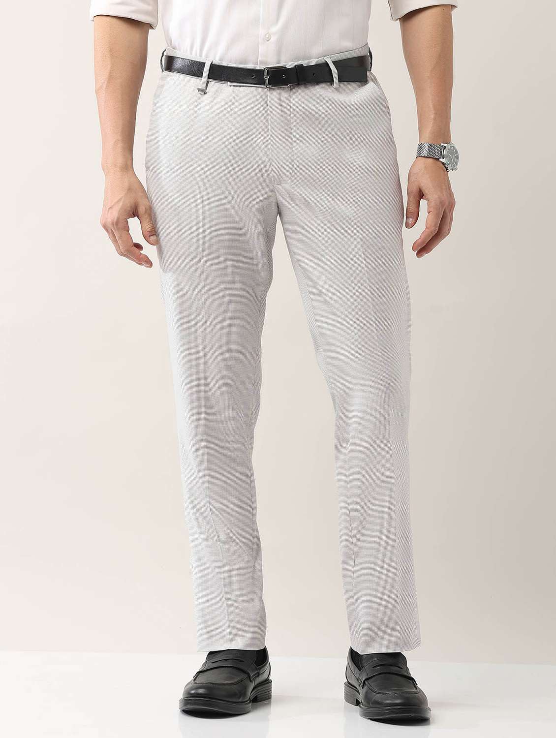 men self designed mid rise formal trouser - 21998366 -  Standard Image - 1