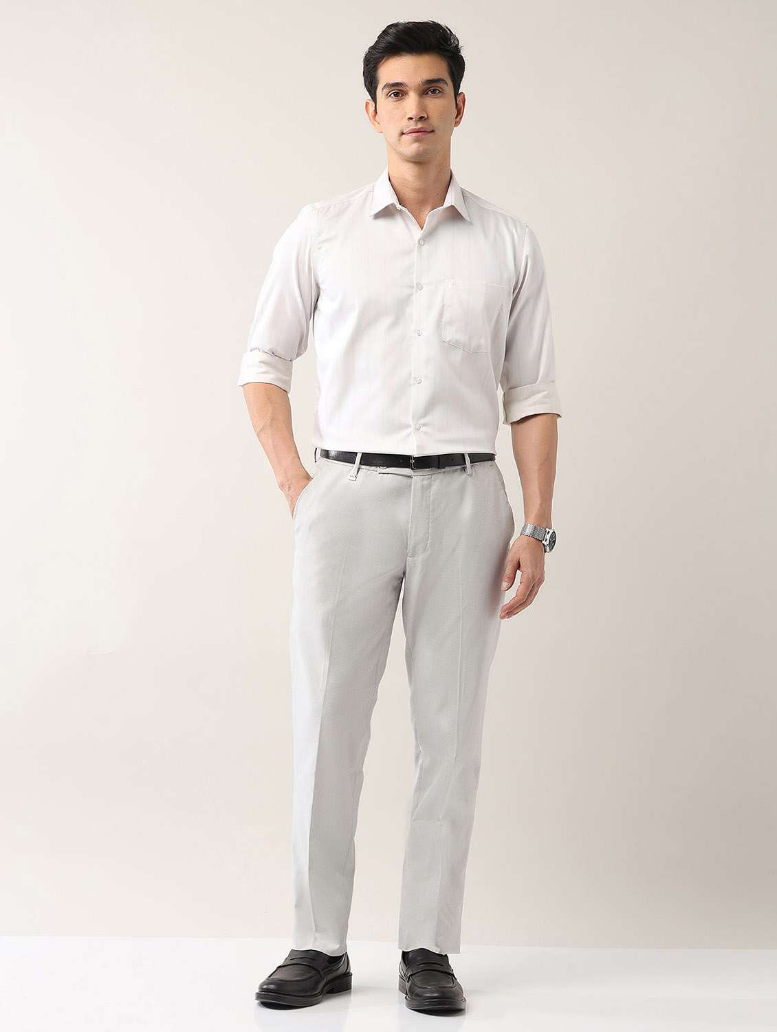 men self designed mid rise formal trouser - 21998366 -  Standard Image - 4