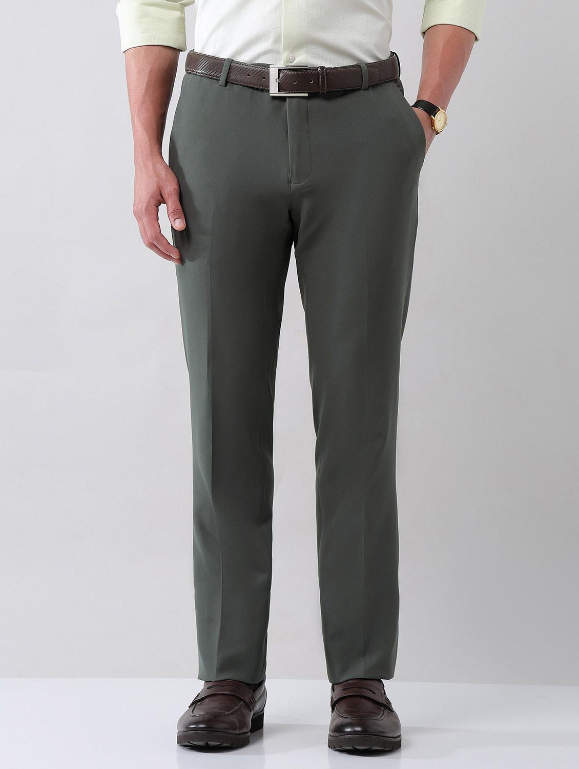 men solid mid rise formal trouser - 21998372 -  Standard Image - 1