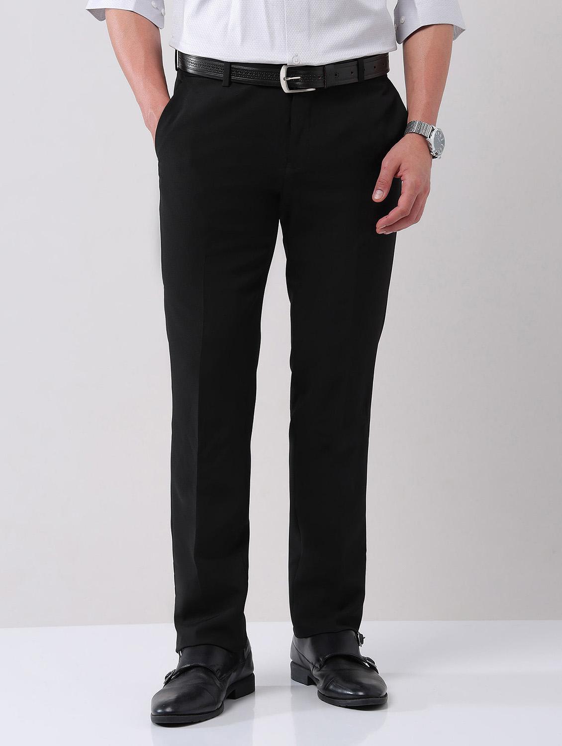 men solid mid rise formal trouser - 21998373 -  Zoom Image - 0