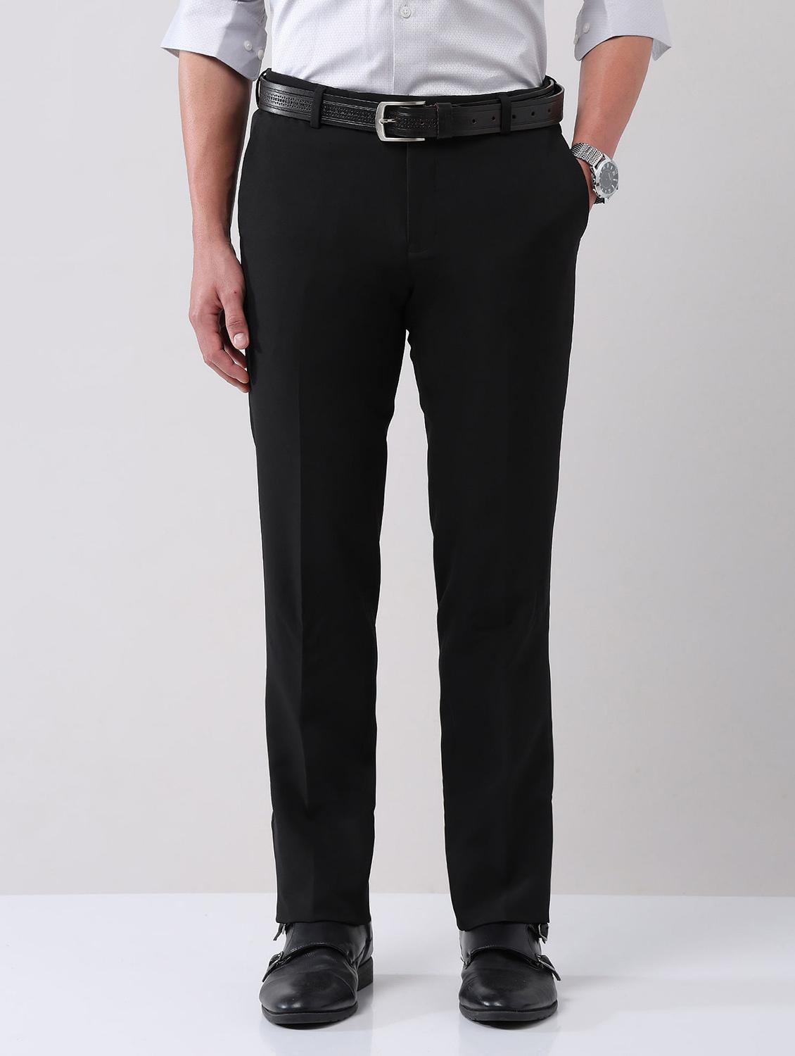 men solid mid rise formal trouser - 21998373 -  Standard Image - 1
