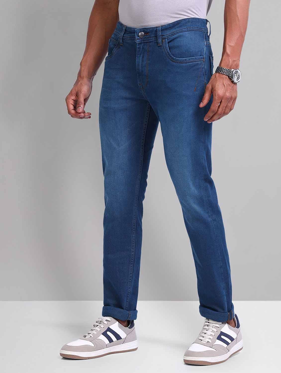 men washed mid rise slim fit jeans - 21998379 -  Standard Image - 1
