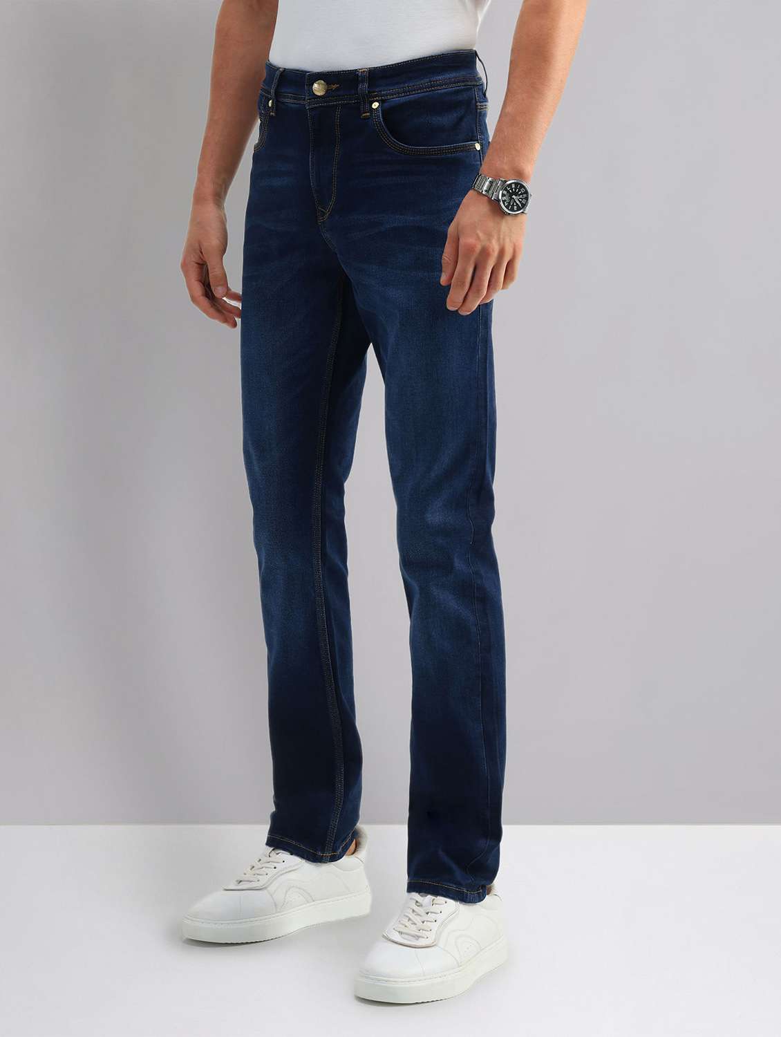 men washed mid rise slim fit jeans - 21998384 -  Standard Image - 1