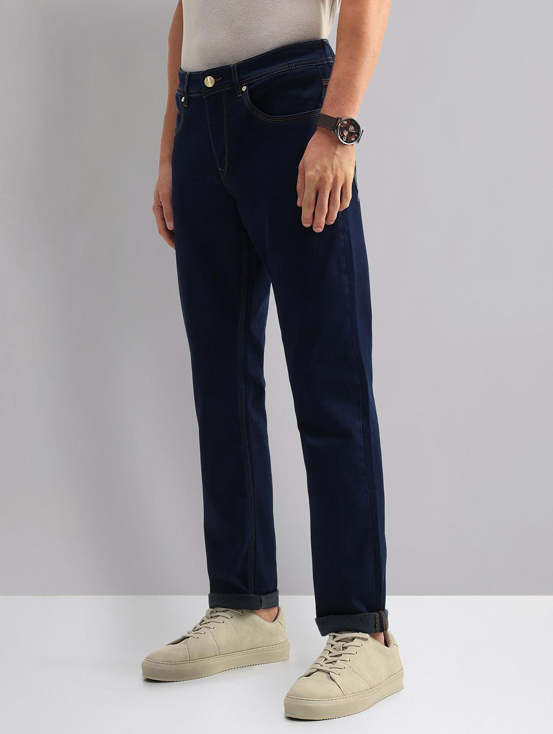 men solid mid rise slim fit jeans - 21998385 -  Standard Image - 1
